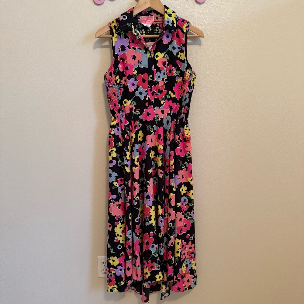 NWT Kate Spade Black Floral Sleeveless Maxi Dress Size 4